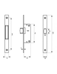 Serratura a rullo per porte a battente, piastra quadra - THIRARD