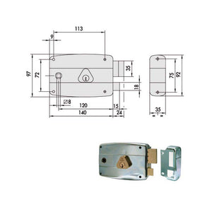 Serratura App.Ferro Dx 50471-60-1 Cisa