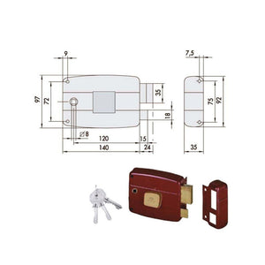 Serratura App.Legno Sx 50181-60-2 Cisa