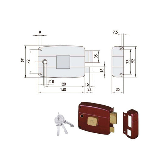 Serratura App.Legno Sx 50181-60-2 Cisa