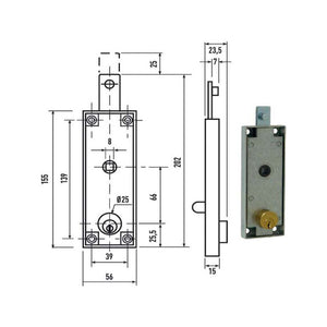 Serratura Bascule Cil.Tondo C/Q C1640 Potent