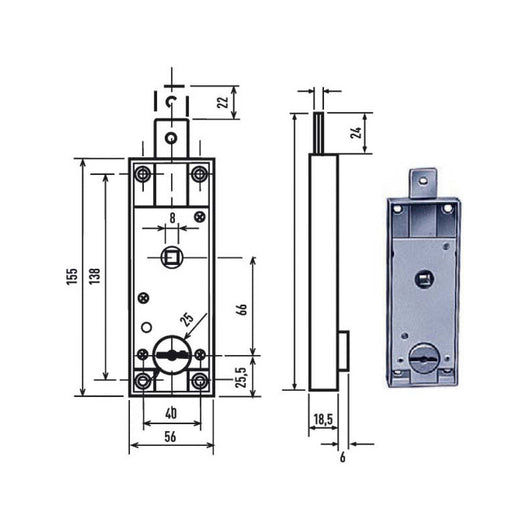 Serratura Bascule Dm C/Q 1640 Potent
