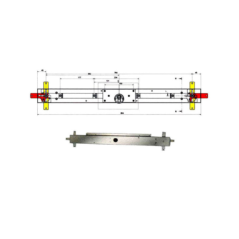 Serratura Bascule Spranga Cil. Llc113.8/6 Potent
