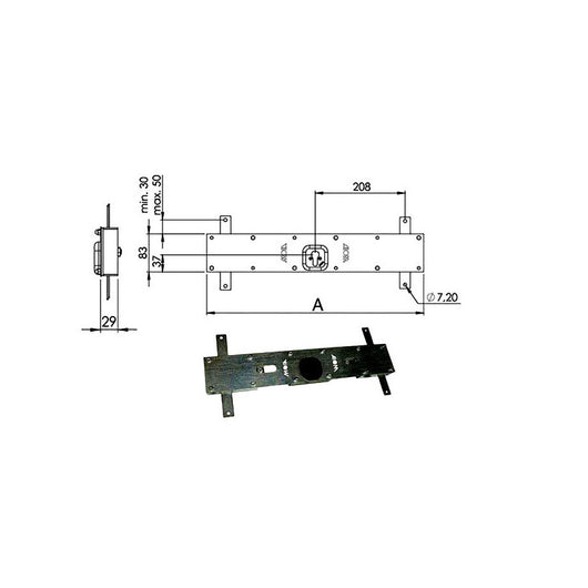 Serratura Bascule Spranga Cilindro 156B/C Moia