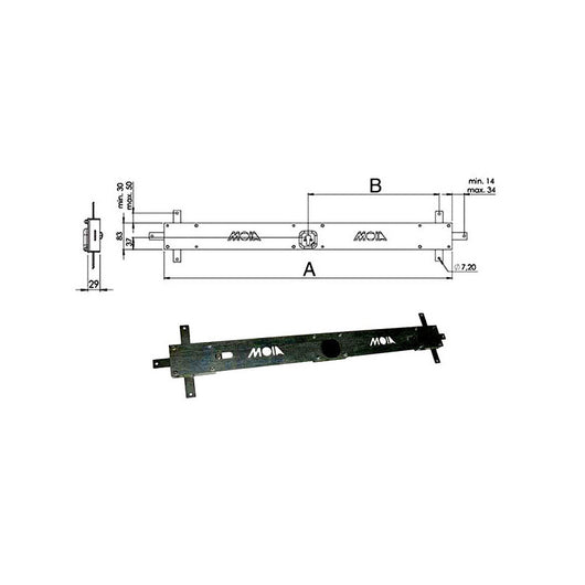 Serratura Bascule Spranga Cilindro 156B/L Moia