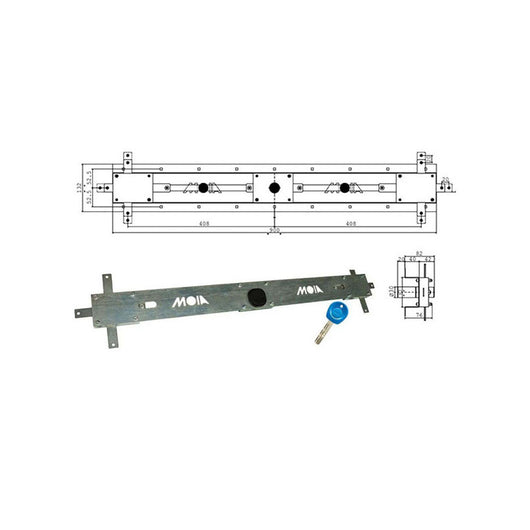 Serratura Bascule Spranga Cilindro J126 Moia