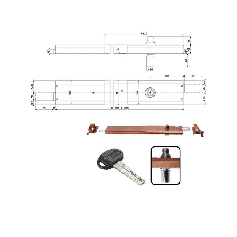 Serratura Bascule Spranga Pompa Dx 32910 Mottura