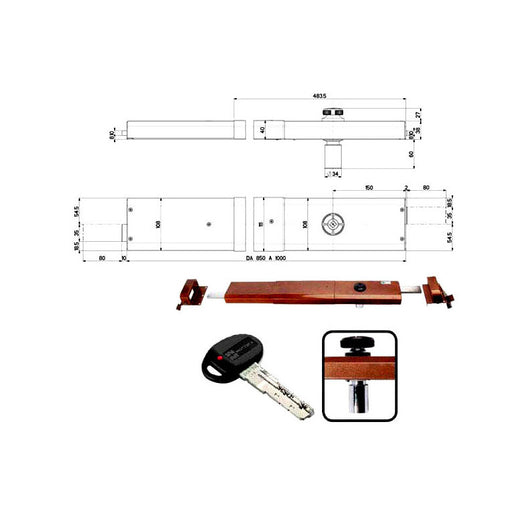 Serratura Bascule Spranga Pompa Dx 32931 Mottura