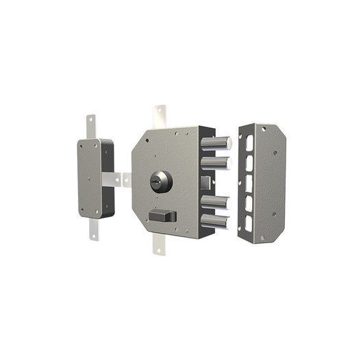 Serratura da applicare CR 3350C-02N – Cilindro 60 mm – 3 punti di chiusura – Destra – Struttura robusta