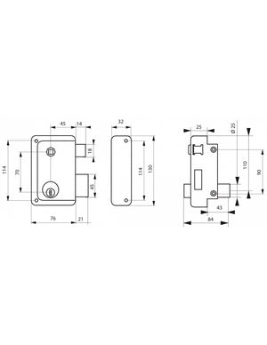 Serratura esterna da applicare per porte in legno, nero, maniglia a sinistra - THIRARD