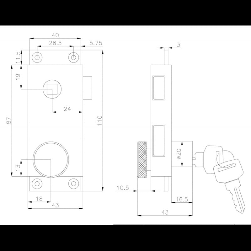 SERRATURA DA APPOGGIARE DESTRA