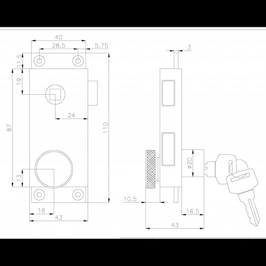 SERRATURA DA APPOGGIARE DESTRA