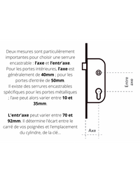Serratura da incasso con cilindro per infissi in metallo, asse 24mm, L 39, piastra quadra, cilindro 30x30mm, acciaio inossidabile, 3 chiavi - THIRARD