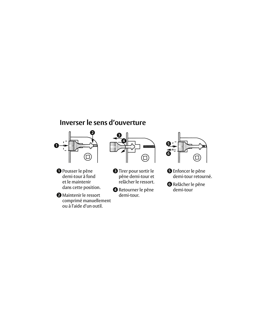 Serratura da incasso per bagno e WC, asse da 70 mm, estremità arrotondate, ottone lucido - THIRARD