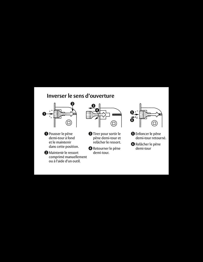 Serratura da incasso per bagno e WC, asse 70mm, estremità  arrotondate, ottone spazzolato - THIRARD