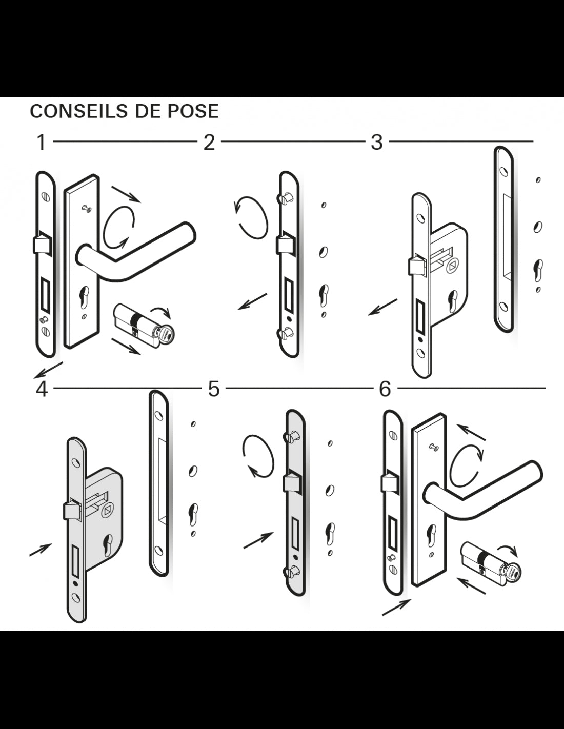Serratura da incasso per bagno e WC, sinistra, catenaccio da 55 mm, estremità arrotondate, acciaio verniciato - THIRARD