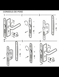 Serratura da incasso per bagno e WC, sinistra, catenaccio da 55 mm, estremità arrotondate, acciaio verniciato - THIRARD