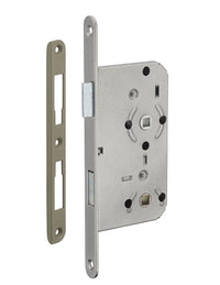 Serratura da incasso per bagno e WC, sinistra, catenaccio da 55 mm, estremità arrotondate, acciaio verniciato - THIRARD