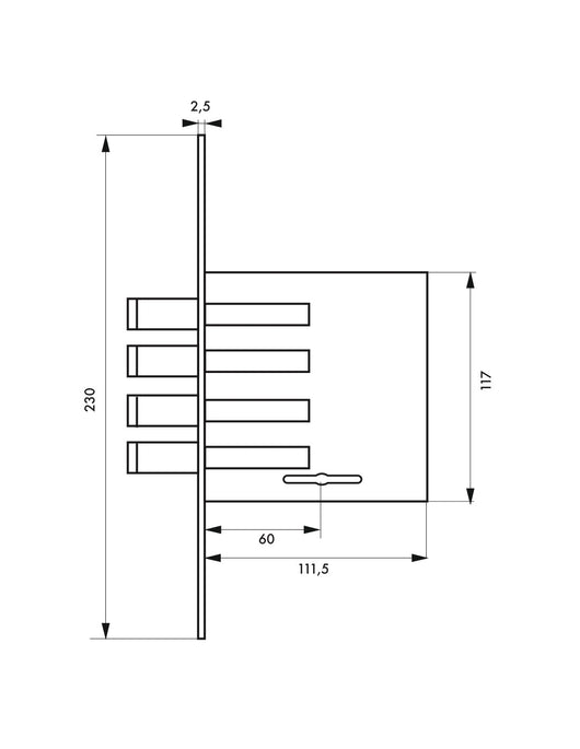 Serratura da incasso per porte di ingresso, 3 chiavi doppia mappa, 4 mandate, asse 60mm, piastra oro - THIRARD