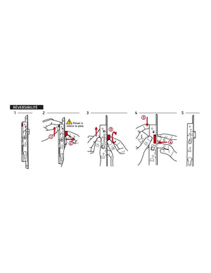 Serratura da incasso per porta interna, asse 70mm, piastra tonda, ottone lucido - THIRARD