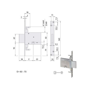 Serratura Doppia Mappa Inf.All 57016-60-0 Cisa