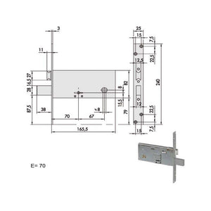 Serratura Doppia Mappa Inf.All 57312-73-0 Cisa