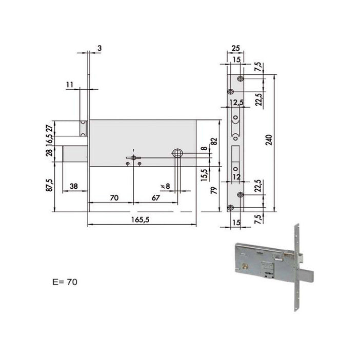 Serratura Doppia Mappa Inf.All 57312-73-0 Cisa