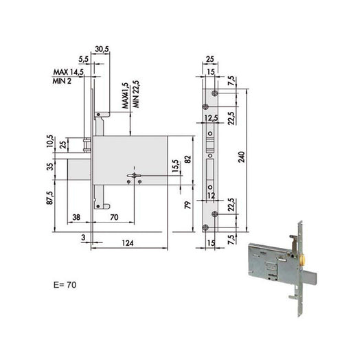 Serratura Doppia Mappa Inf.All 57325-73-0 Cisa