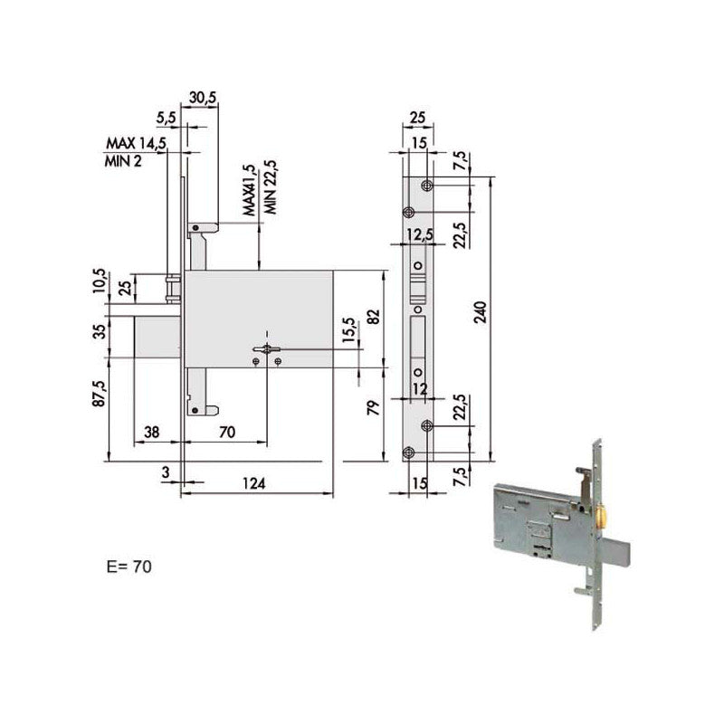 Serratura Doppia Mappa Inf.All 57325-73-0 Cisa