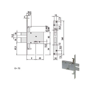 Serratura Doppia Mappa Inf.All 57336-70-0 Cisa