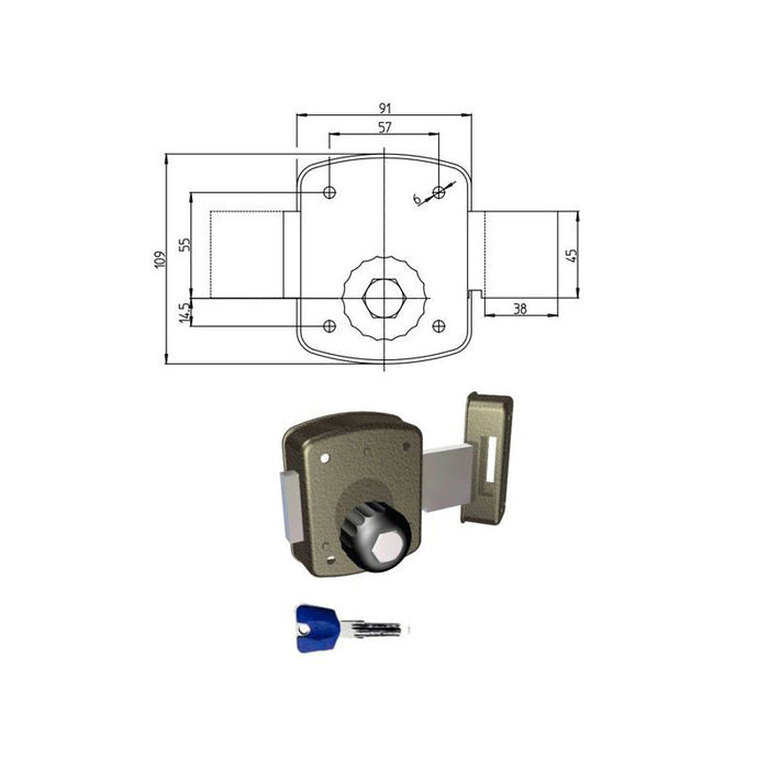 Serratura Ferroglietto 1 Mandata 1500 Cr