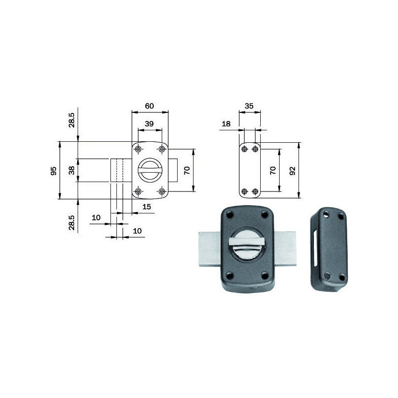 Serratura Ferroglietto 2 Mandate 460500 Iseo