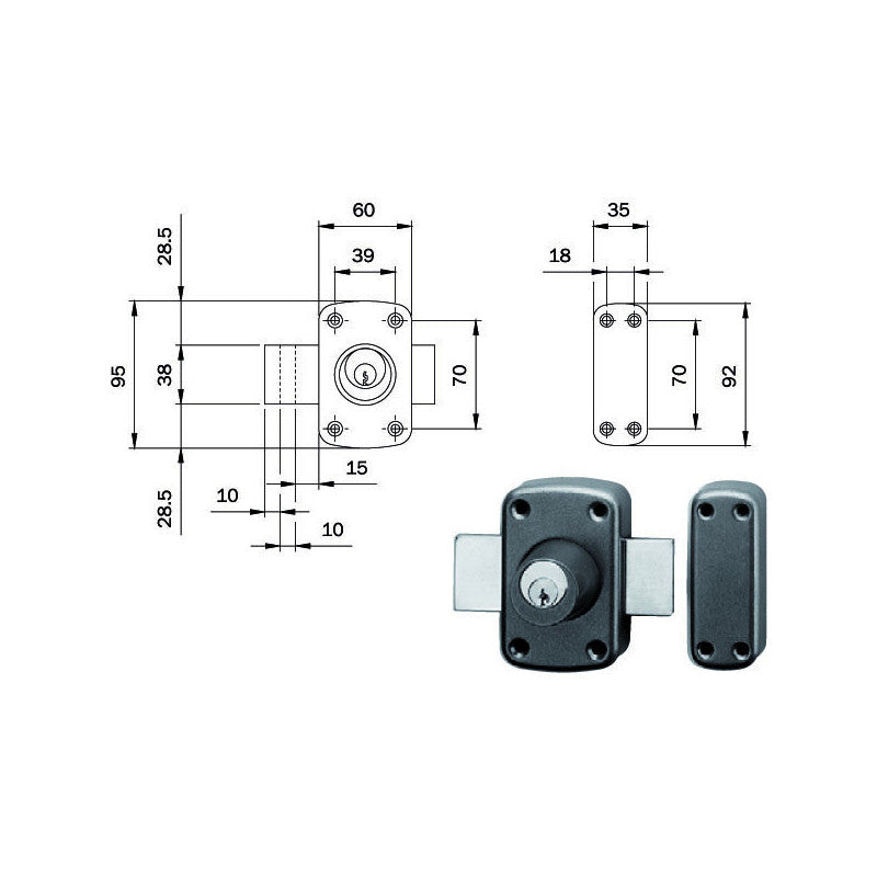 Serratura Ferroglietto 2 Mandate 470500 Iseo