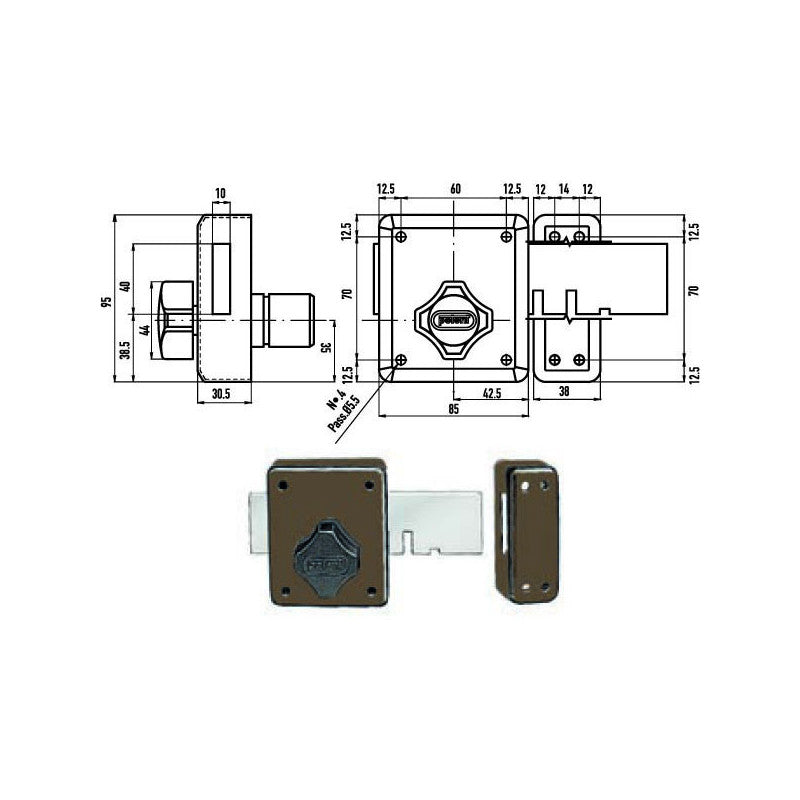Serratura Ferroglietto 4 Mandate 250 Potent