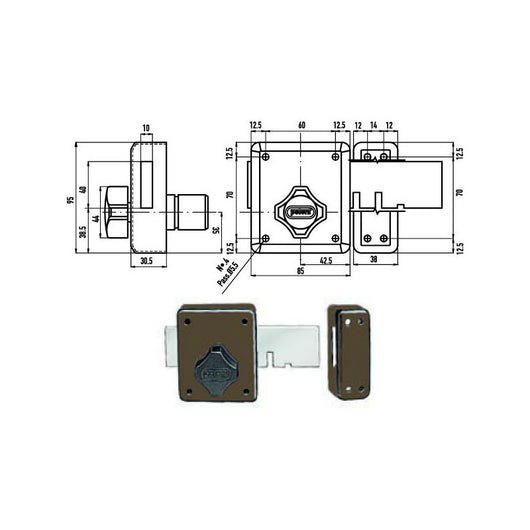 Serratura Ferroglietto 4 Mandate 250 Potent