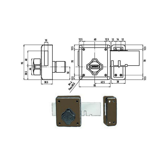 Serratura Ferroglietto 4 Mandate 250 Potent