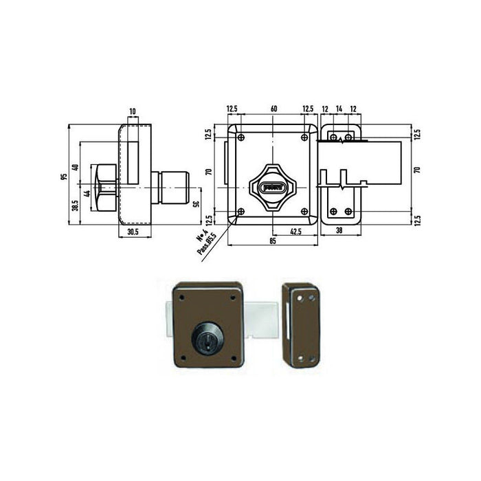 Serratura Ferroglietto 4 Mandate 255 Potent