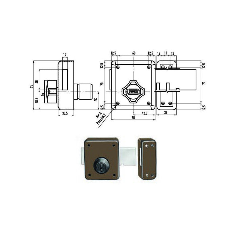 Serratura Ferroglietto 4 Mandate 255 Potent