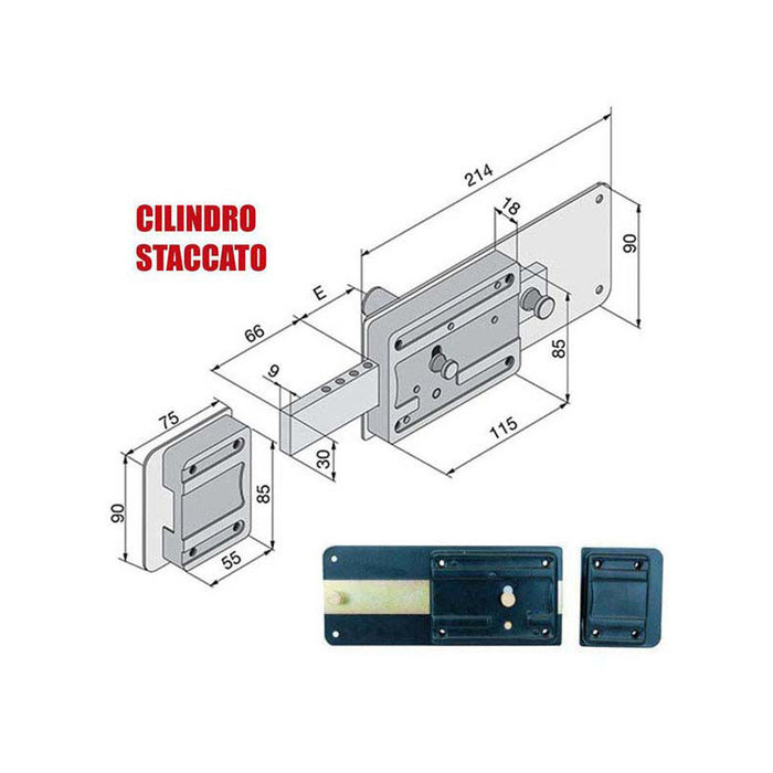 Serratura Ferroglietto 6 Mandate 012.60.80.1 Welka