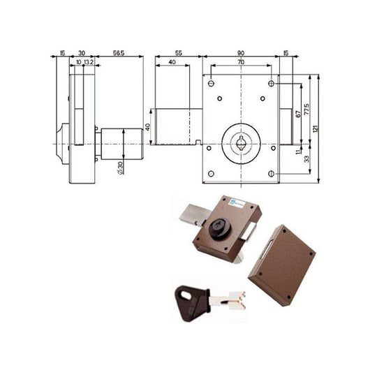 Serratura Ferroglietto Pompa 1 M 34350 Mottura