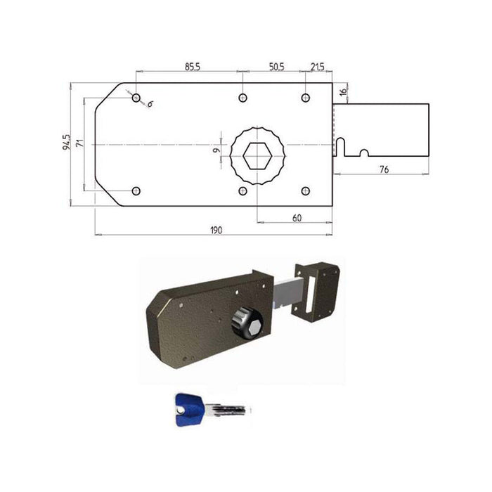 Serratura Ferroglietto Pompa 2 Mandate Sx 3700 Cr
