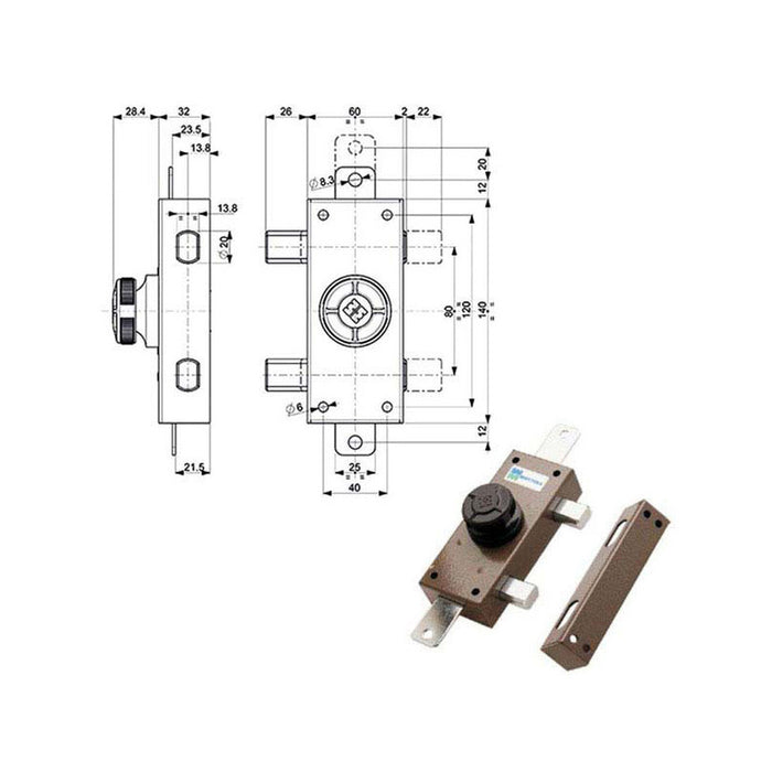 Serratura Ferroglietto Triplice 34330 Mottura