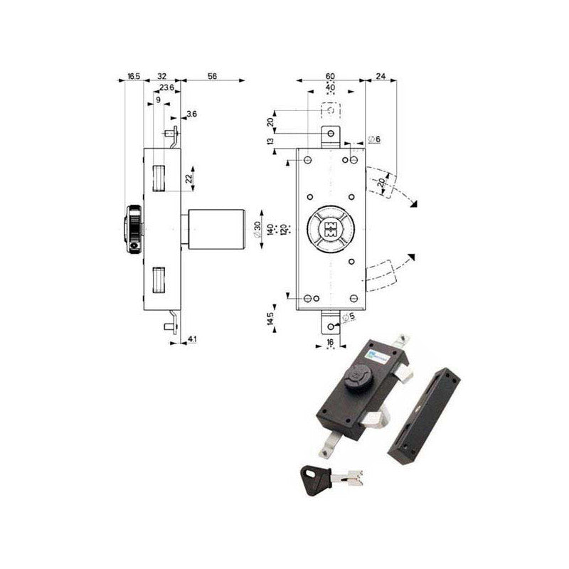 Serratura Ferroglietto Triplice 35381 Mottura
