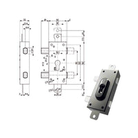 Serratura Ferroglietto Triplice Dx 38328 Mottura