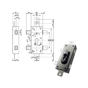 Serratura Ferroglietto Triplice Dx 38328 Mottura