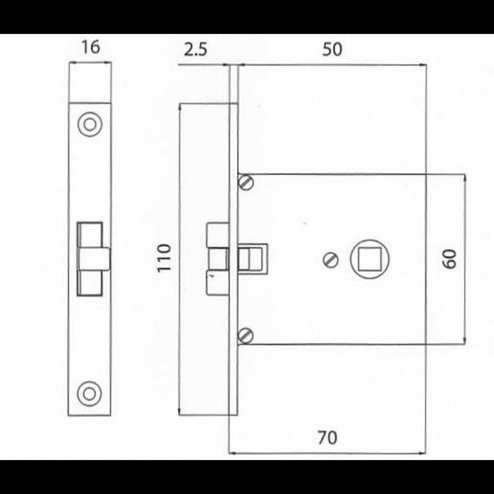 SERRATURA INCASSO MM.70X60 OT.CROM.