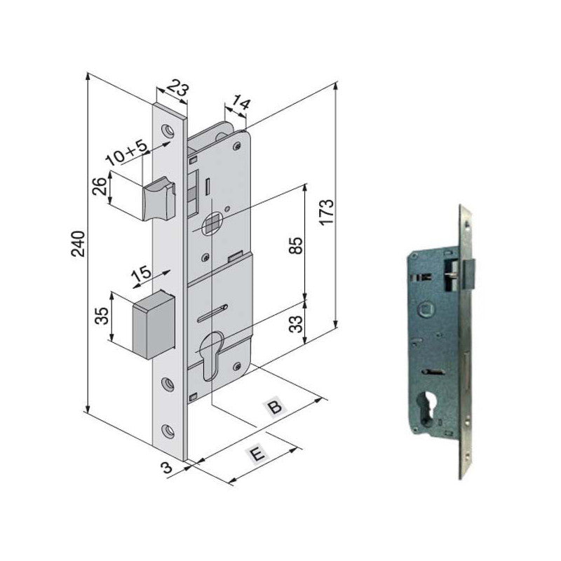 Serratura Inf.All 101.25.10.0E Welka