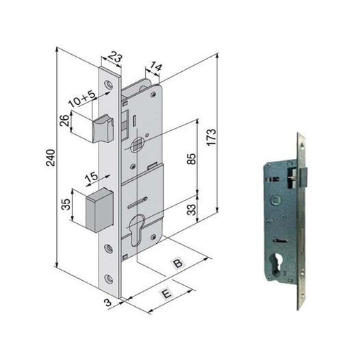 Serratura Inf.All 101.25.10.0E Welka
