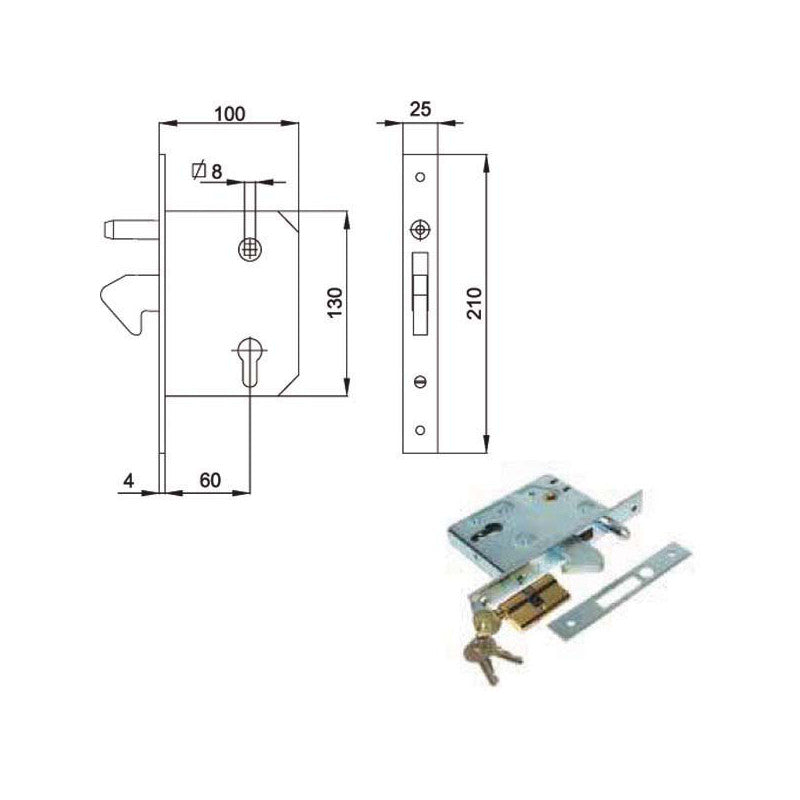 Serratura Inf.Cancelli Scorrevoli 156/1 Kassel