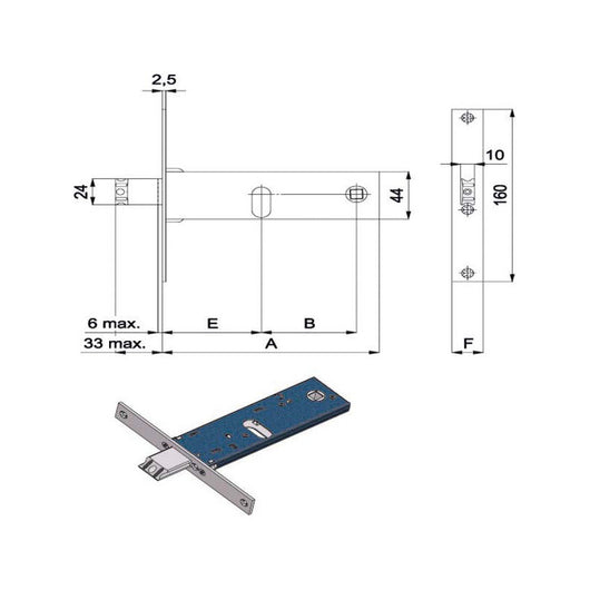 Serratura Inf.Fasce All 16 E60 390 Omec